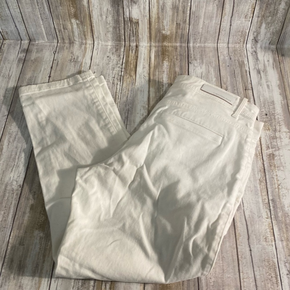 Calvin Klein Cropped White Skinny Jeans 31x26